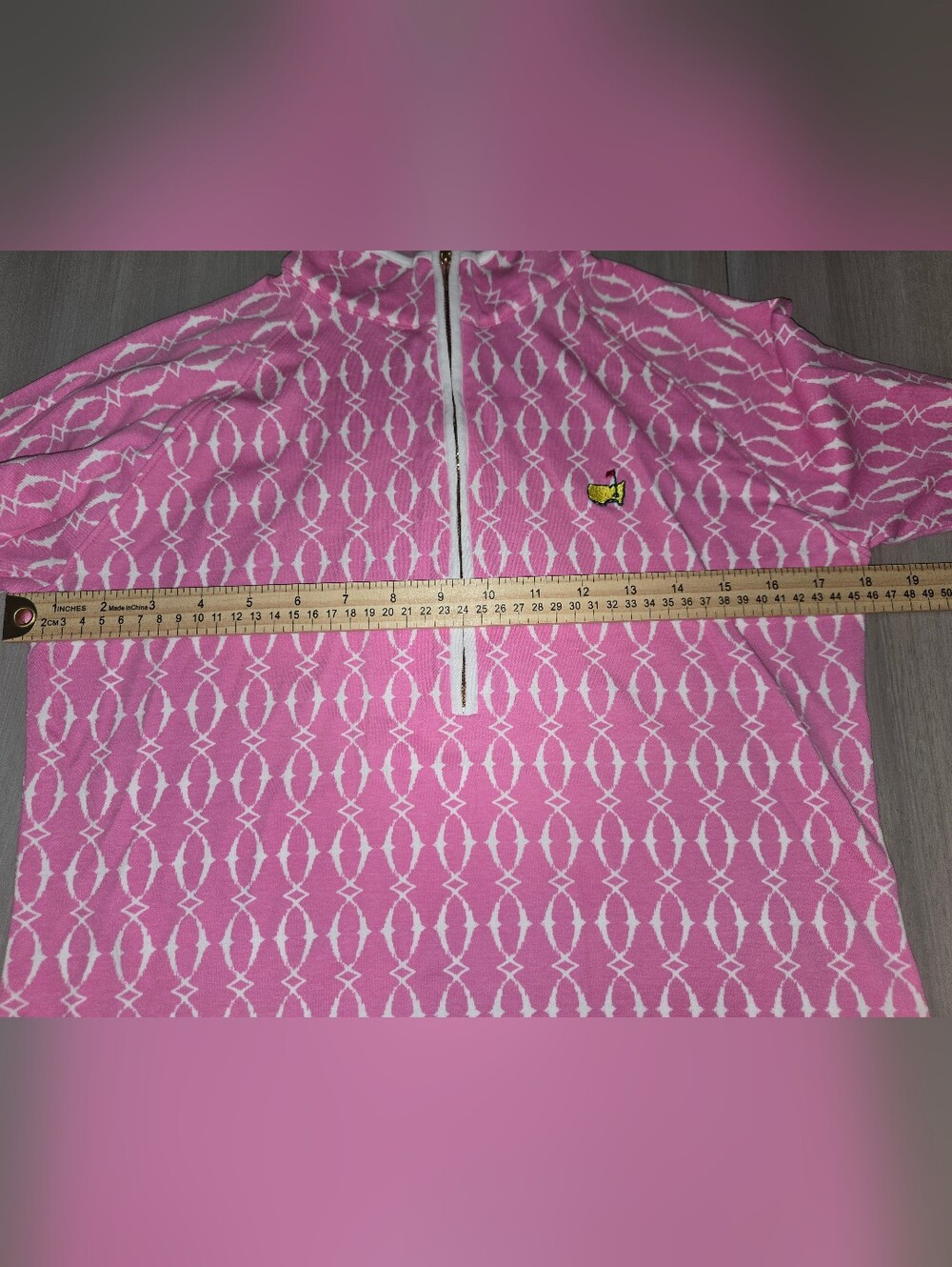 Magnolia Lane Masters Augusta National Pink & White Quarter Zip Pullover Medium - Picture 7 of 7